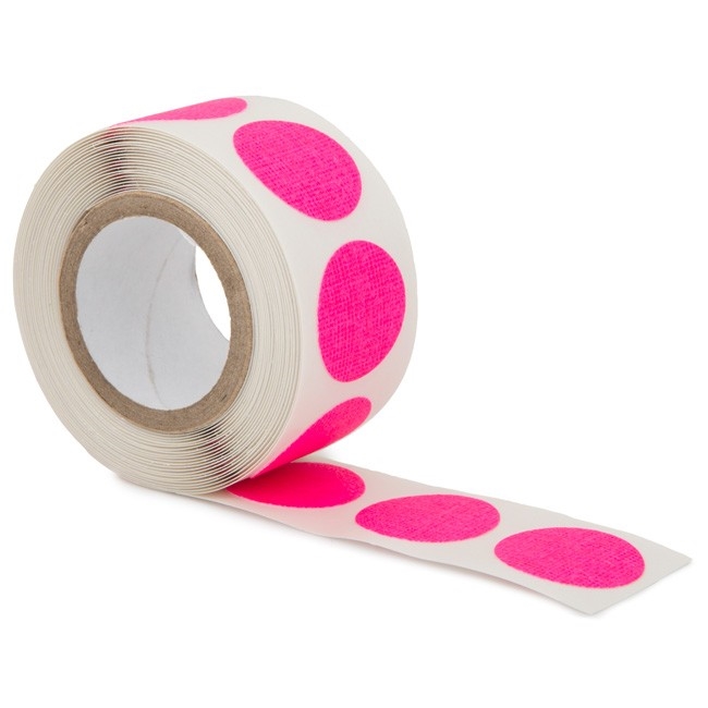 Glow Gaffatape DOTS, 19mm, 100 stk., Pink